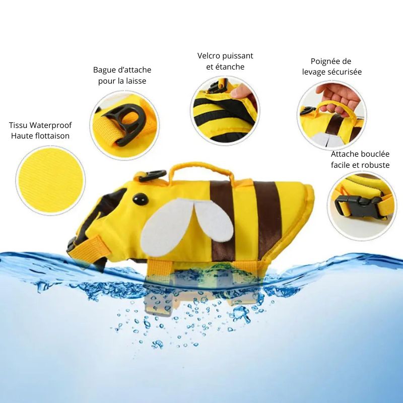 Gilet Sauvetage Chien Abeille