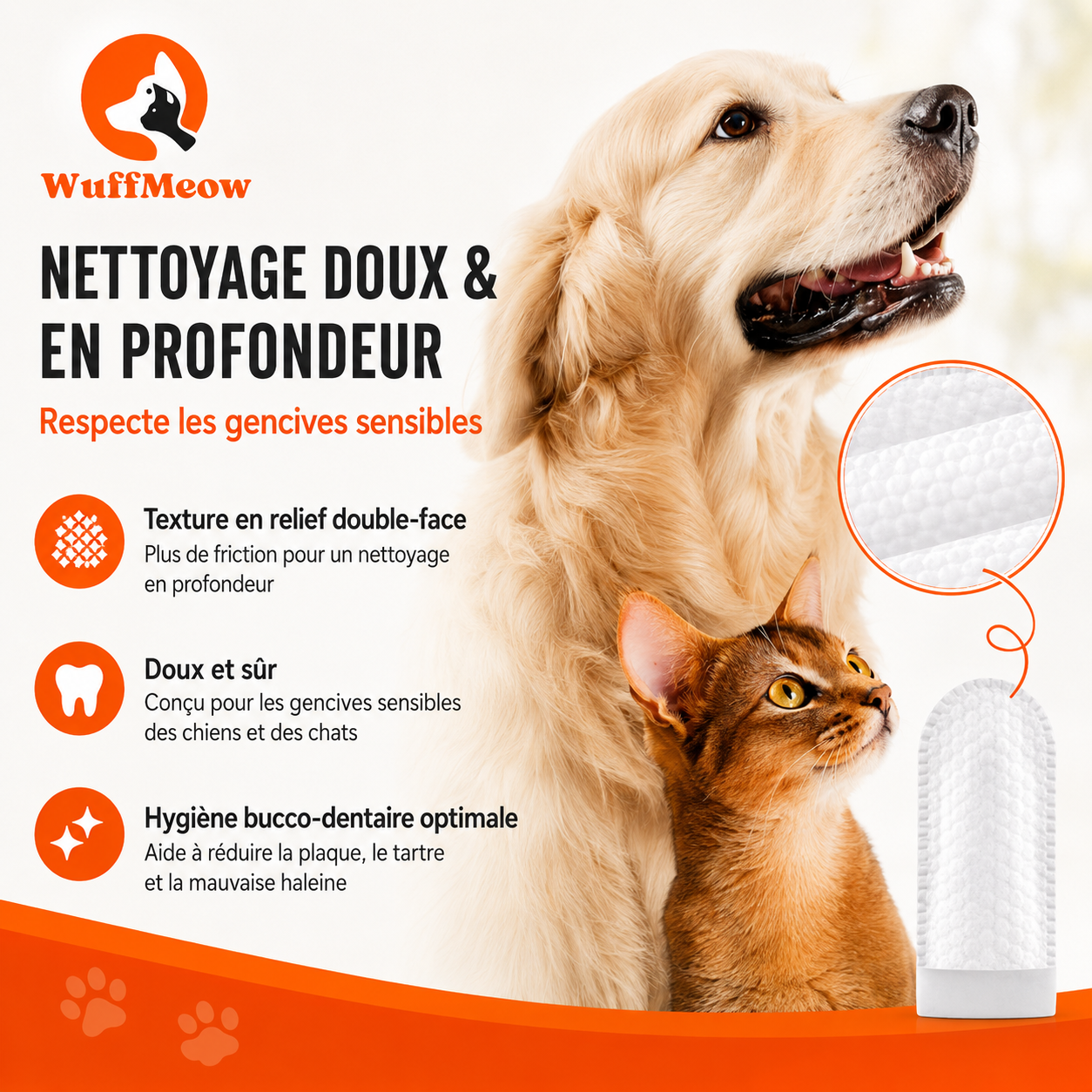 Lingettes Dentaires WuffMeow™ pour Chiens & Chats