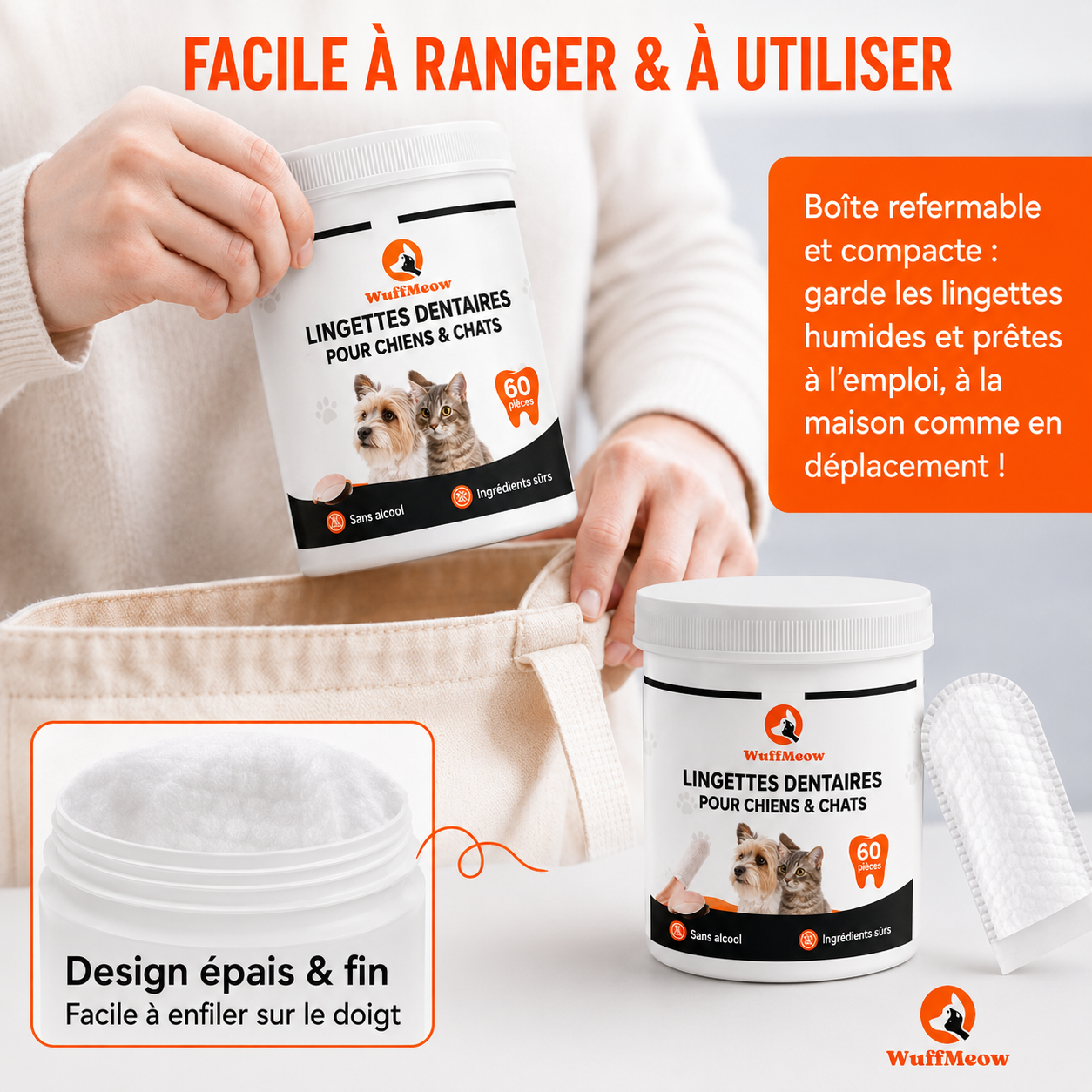 Lingettes Dentaires WuffMeow™ pour Chiens & Chats