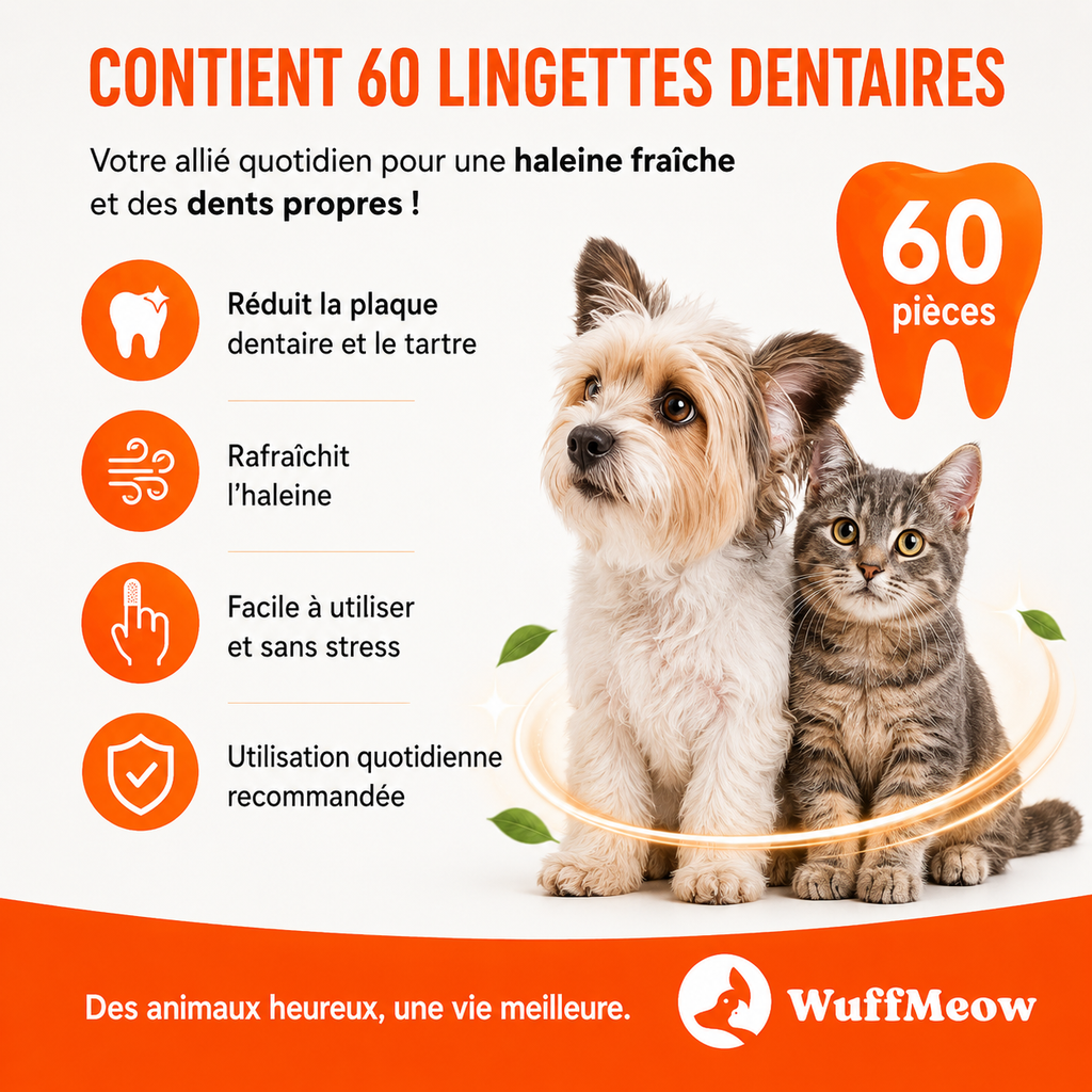 Lingettes Dentaires WuffMeow™ pour Chiens & Chats