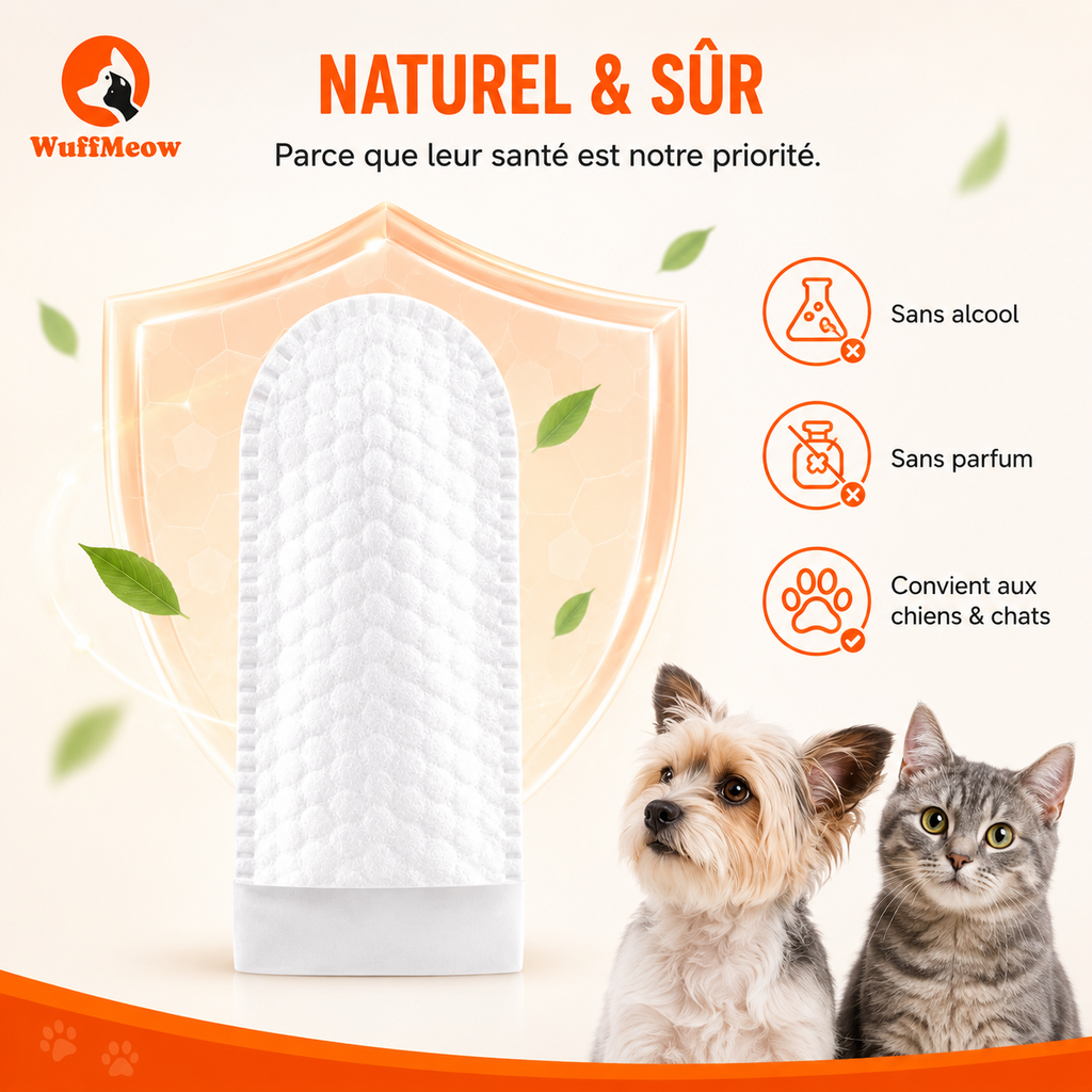 Lingettes Dentaires WuffMeow™ pour Chiens & Chats