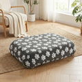 Housse-de-coussin-pour-chien-adaptable et universelle pour couchage, lit, cage pour chien en coton et polaire hypoallergénique douce et design pattes de chien mignon-housse avec élastique solide, de protection ultra douce, imperméable et hypoallergénique-disponible en 2 tailles L et XL, lavable en machine, résistante au griffes et aux chiens qui aiment creuser-gris foncé