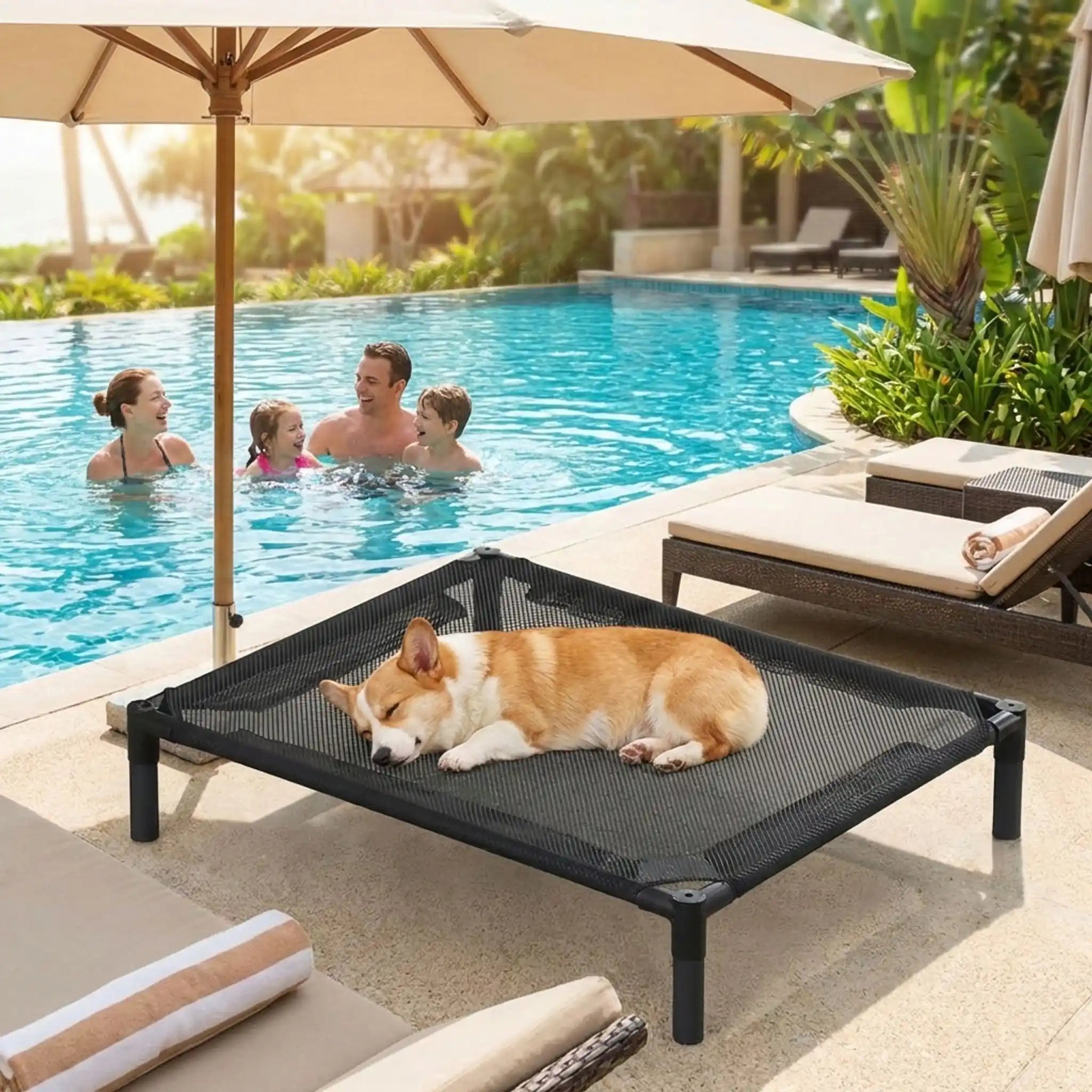 Lit de camp pour chiens - SurélevéToutou™