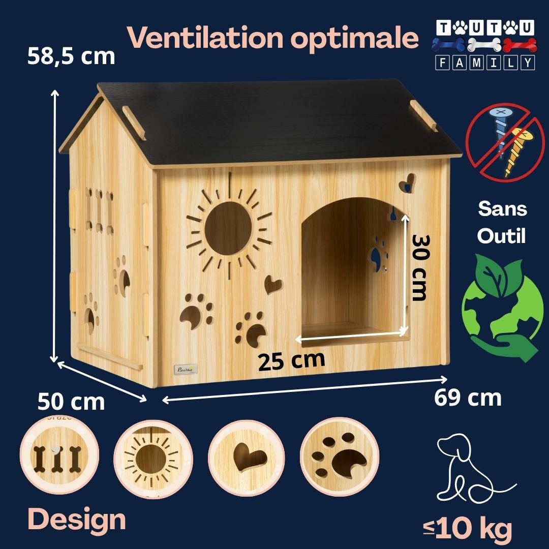 Maison chien intérieur - BoisToutou™