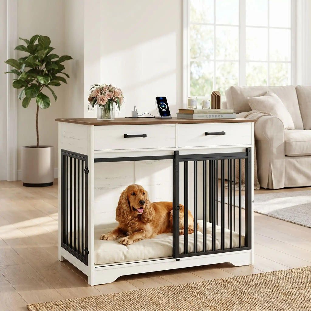 Meuble cage chien - BoisToutou™