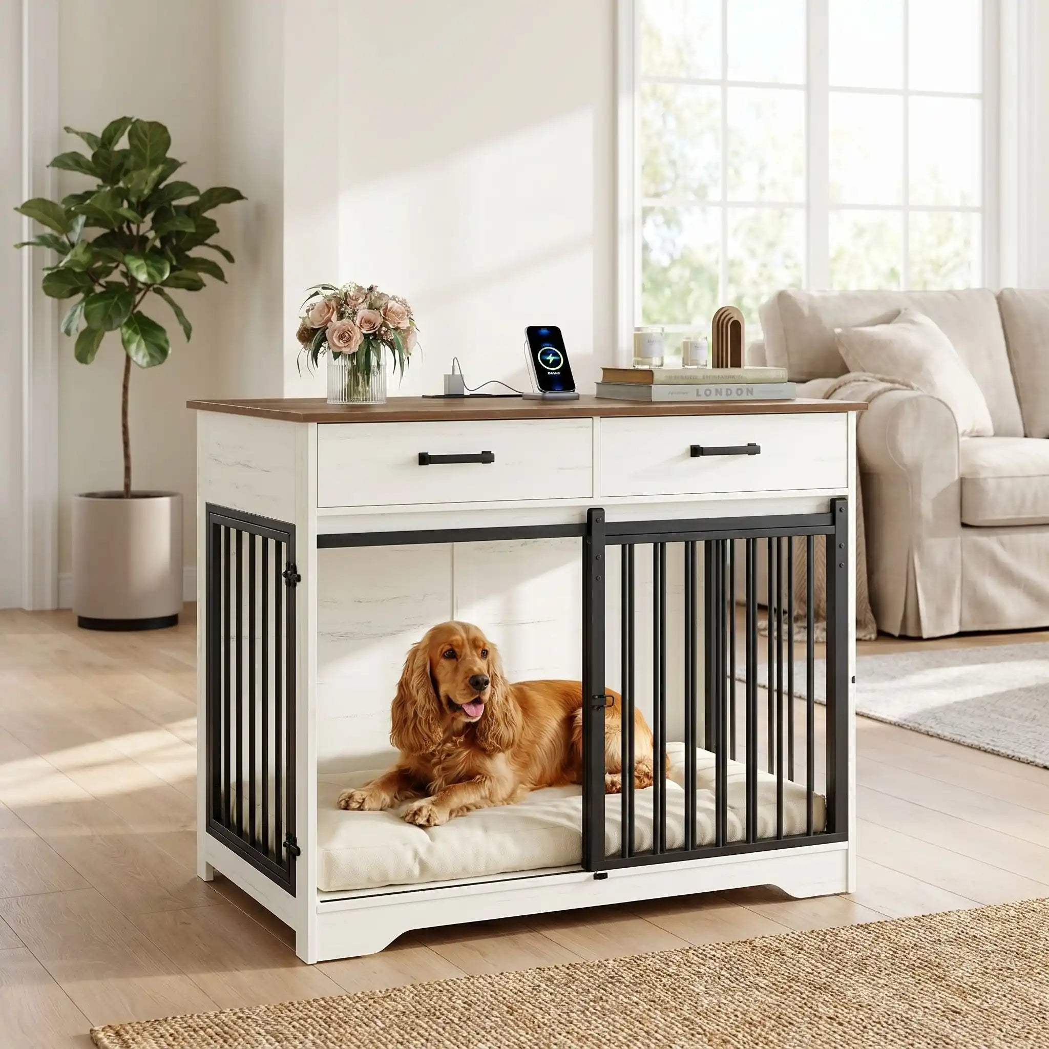 Meuble cage chien - BoisToutou™