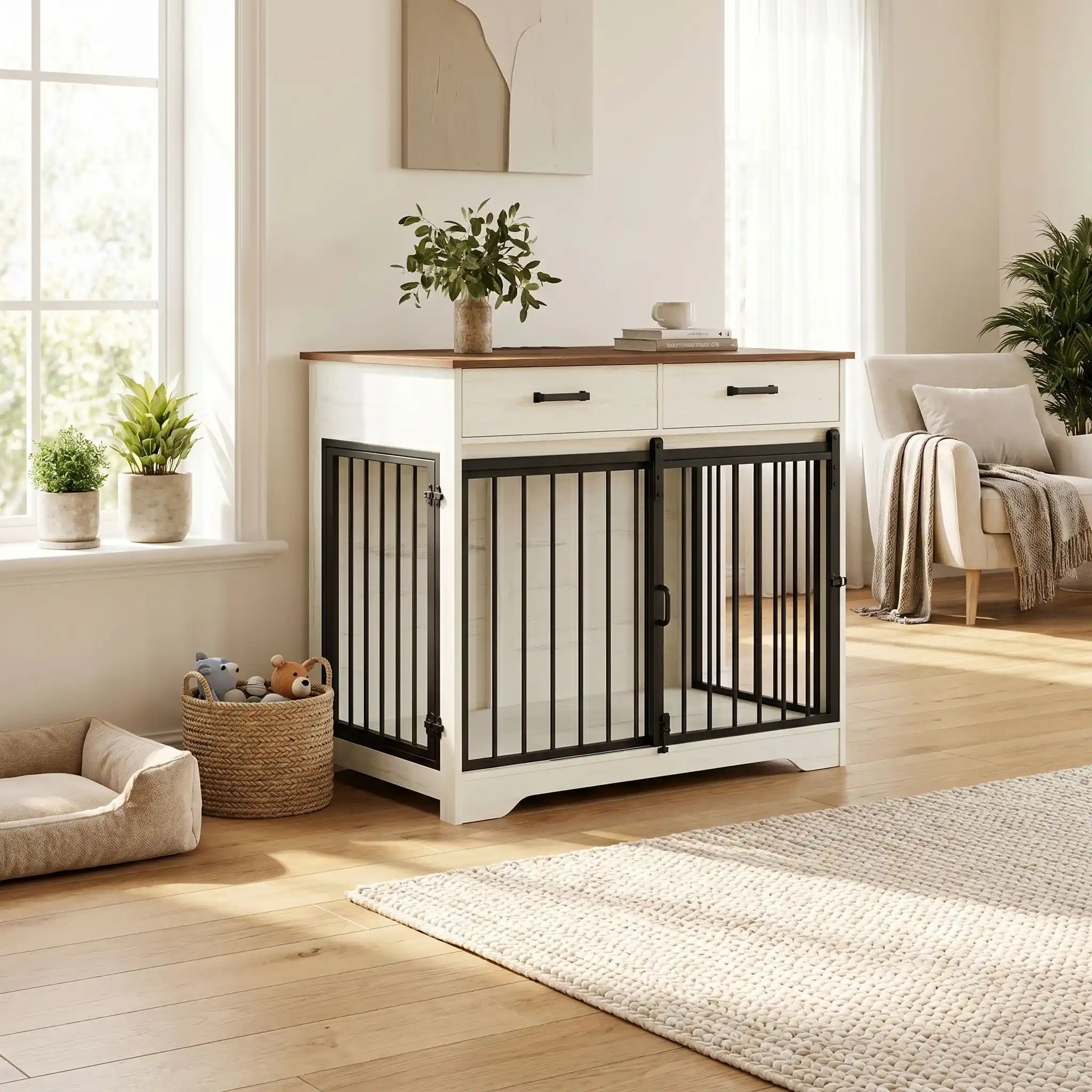 Meuble cage chien - BoisToutou™