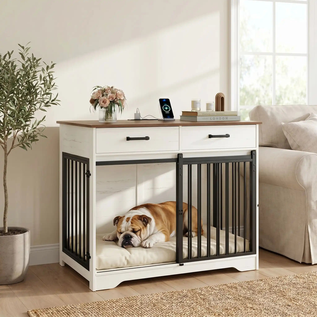 Meuble cage chien - BoisToutou™