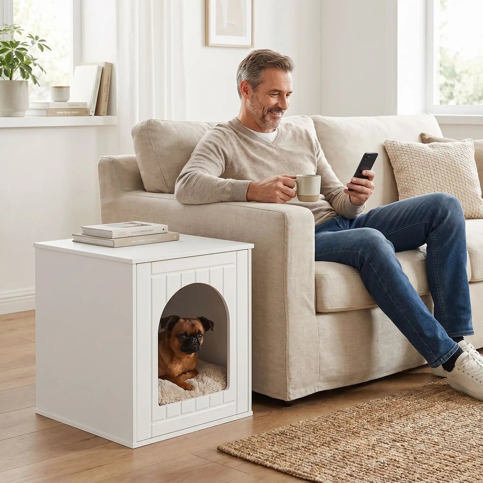 Meuble niche chien intérieur - PetitToutou™