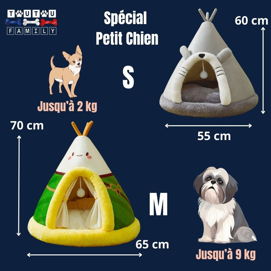 Niche d'intérieur pour petit chien - TipiToutou™