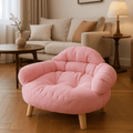Petit-canapé-pour-chien-rose avec accoudoir, rembourrage 100% coton haute densité, support et pied antidérapant en bois naturel design pour chien de petite taille et chiot-lavable en machine