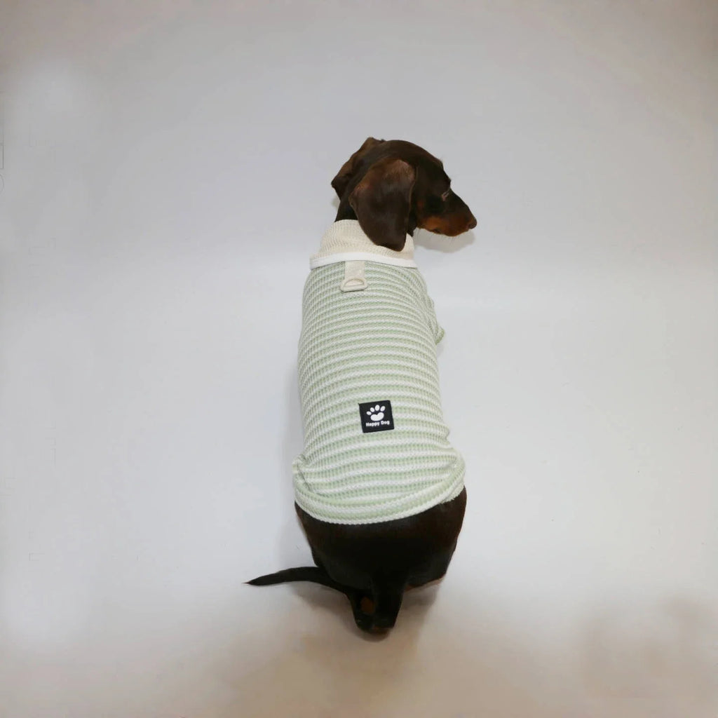 T-shirt Rayé Sans Manche Pour Chien Teckel