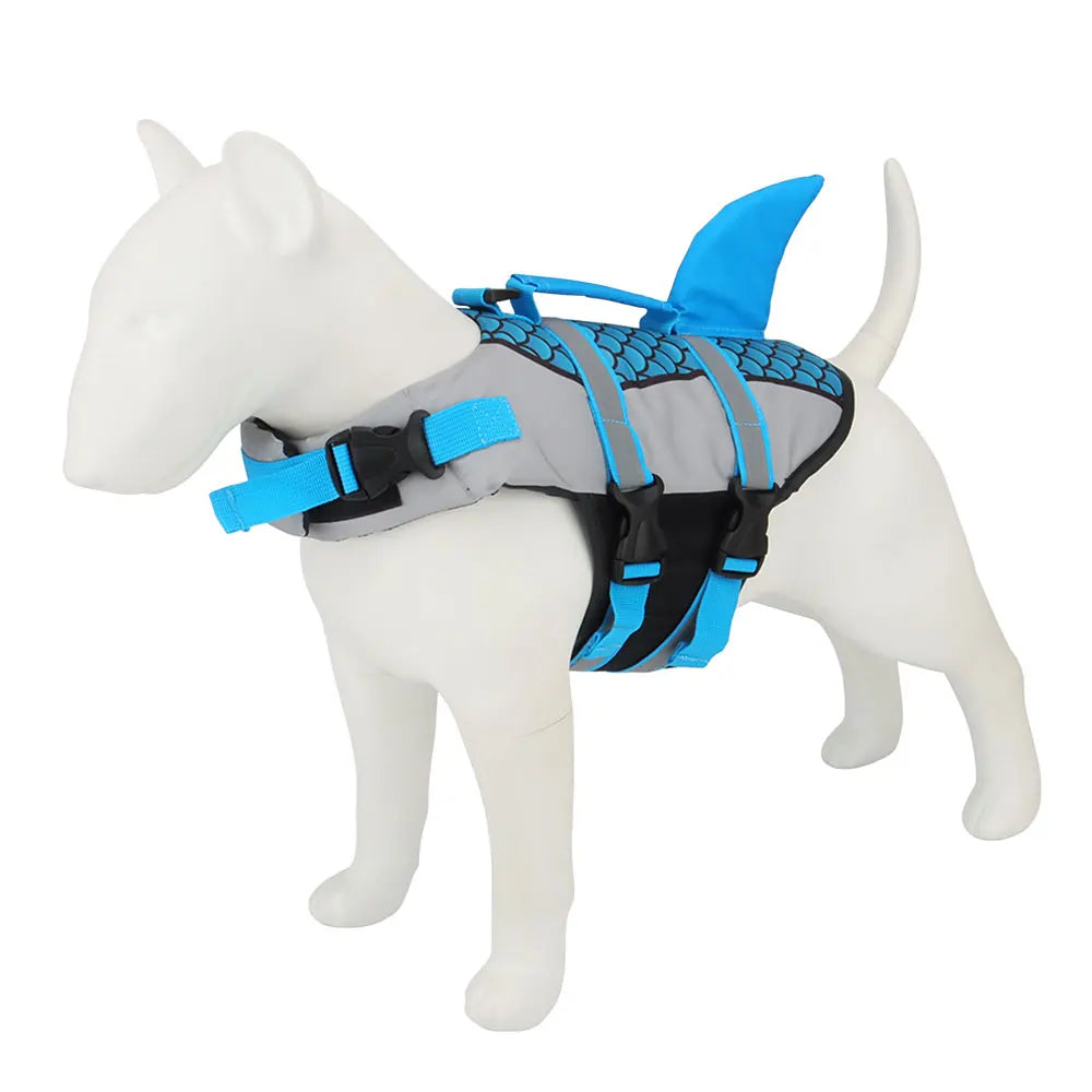 gilet sauvetage requin chien  bleu