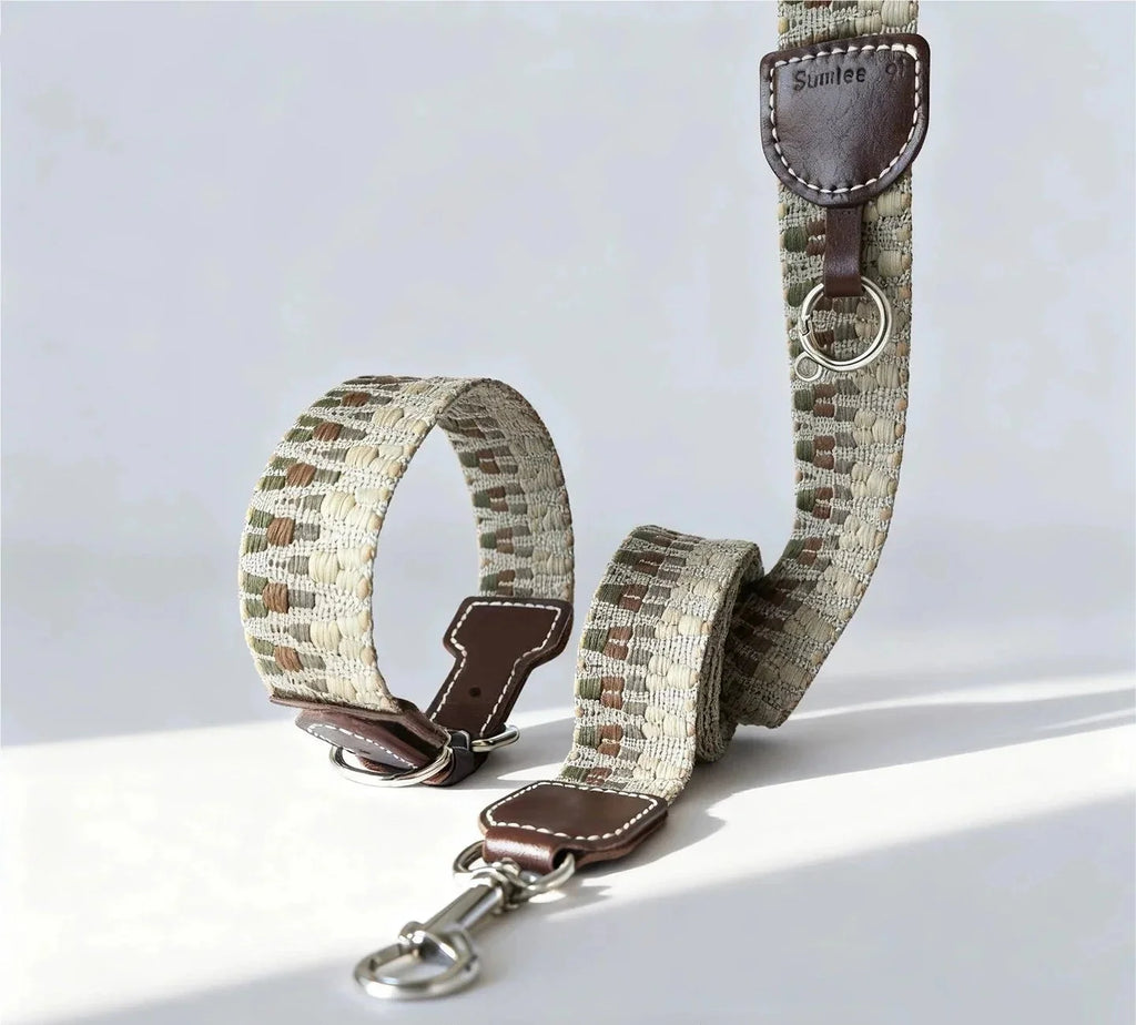 Collier Pour Chien Bohème Tissé À La Main En Cuir Durable