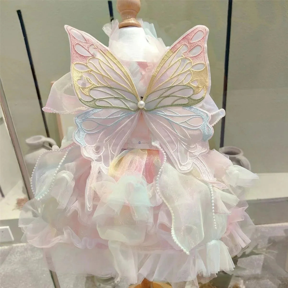 Robe Froufrou Papillon Pour Chien