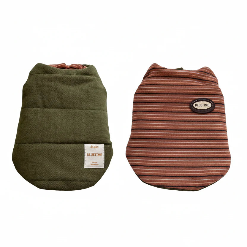 Gilet Rayé Réversible Pour Chien Teckel