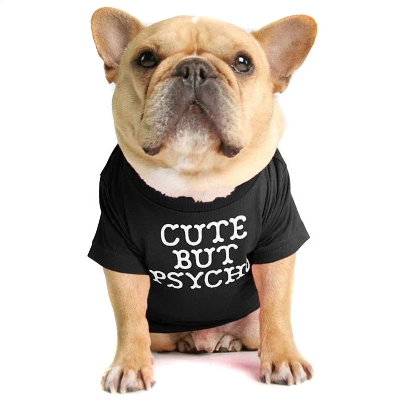 T-Shirt Chien Humour « Cute but Psycho »