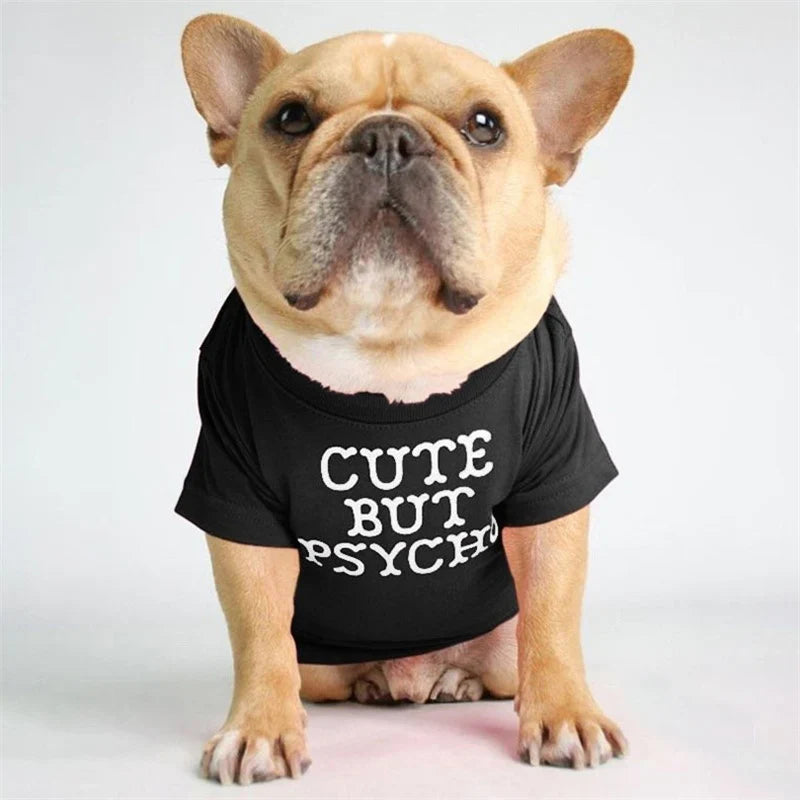 T-Shirt Chien Humour « Cute but Psycho »