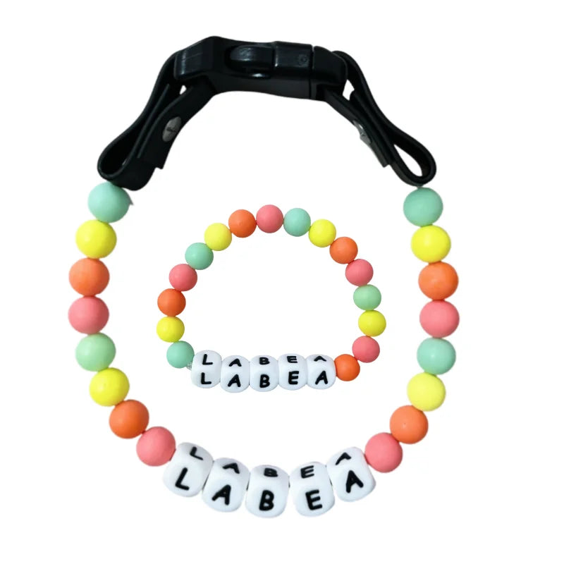 Ensemble Collier En Perles Personnalisé Pour Chien Et Bracelet Assorti Pour Vous