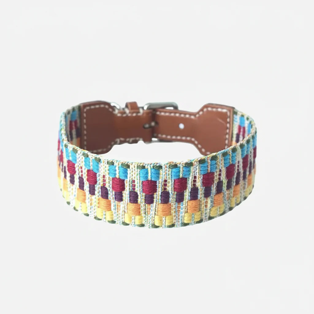 Collier Pour Chien Bohème Tissé À La Main En Cuir Durable