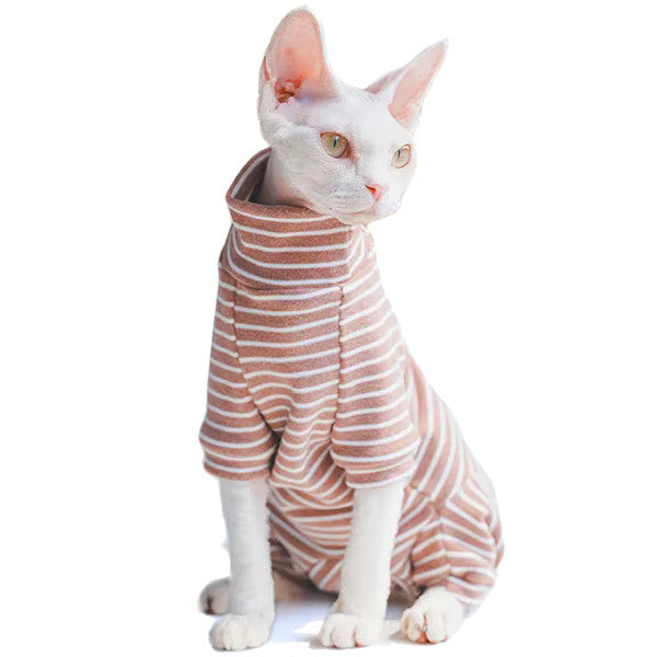 Pull Rayé Col Roulé pour Chat