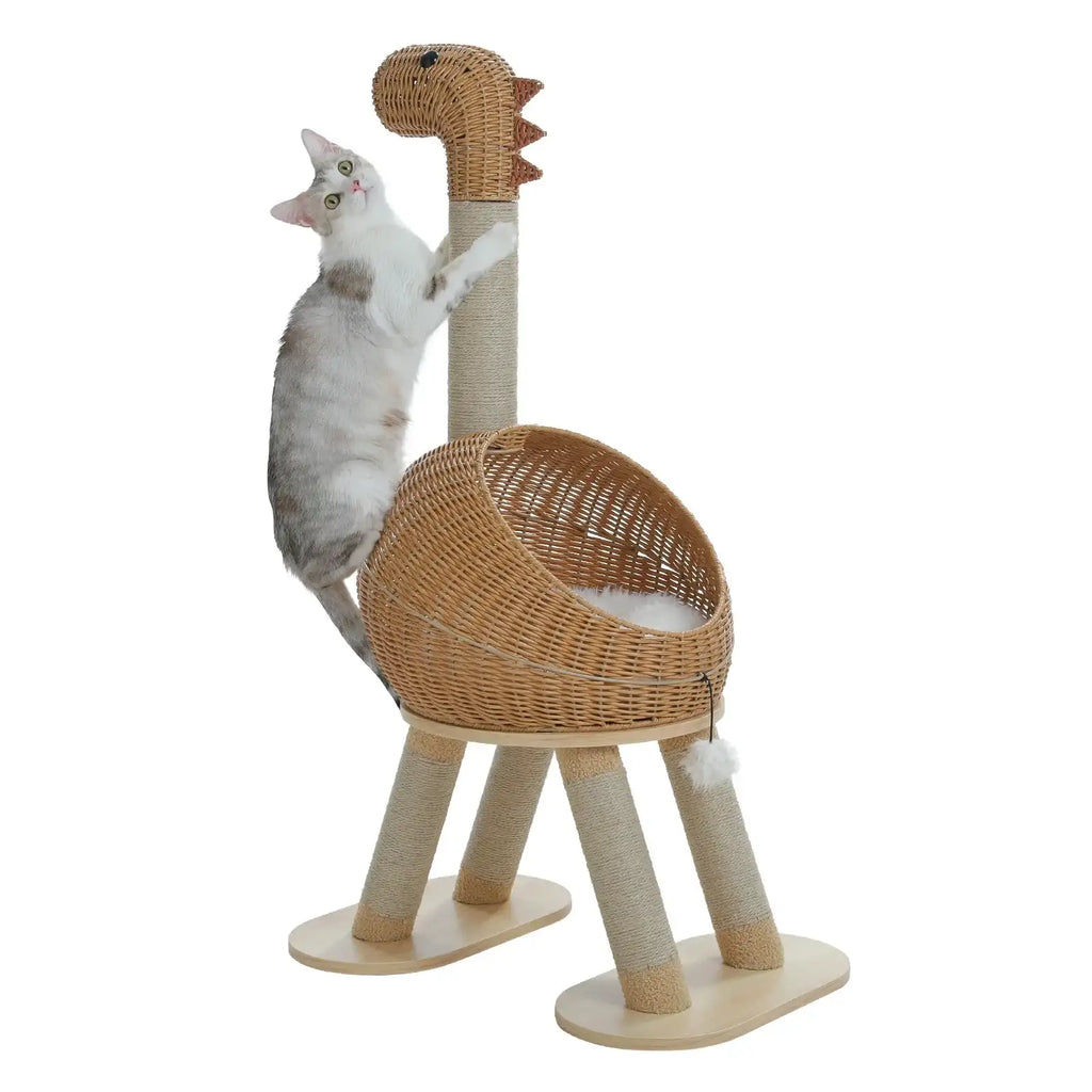 Arbre À Chat Dinosaure En Sisal Et Rotin