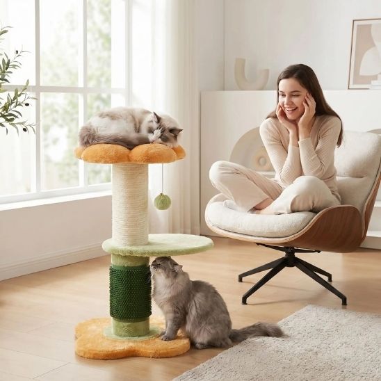 ARBRE A CHAT FLEUR | Design Coloré