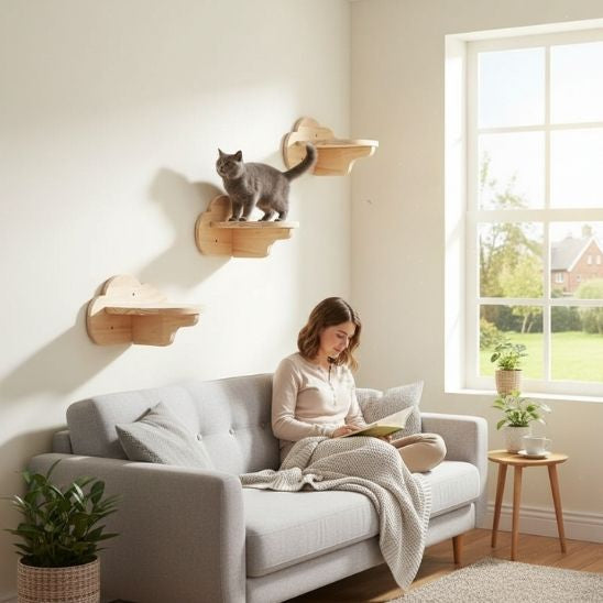 ARBRE A CHAT NUAGE MURAL BOIS