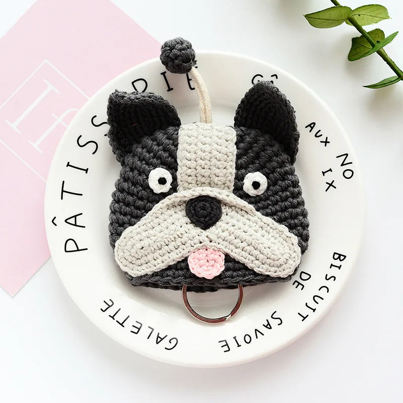 Porte-Clés En Crochet Bouledogue Design