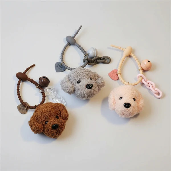 Porte-Clés Chien Caniche En Peluche