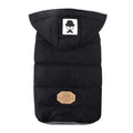 Doudoune pour chien avec capuche noire doublure grise modèle Oscar et Plume chaud et confortable