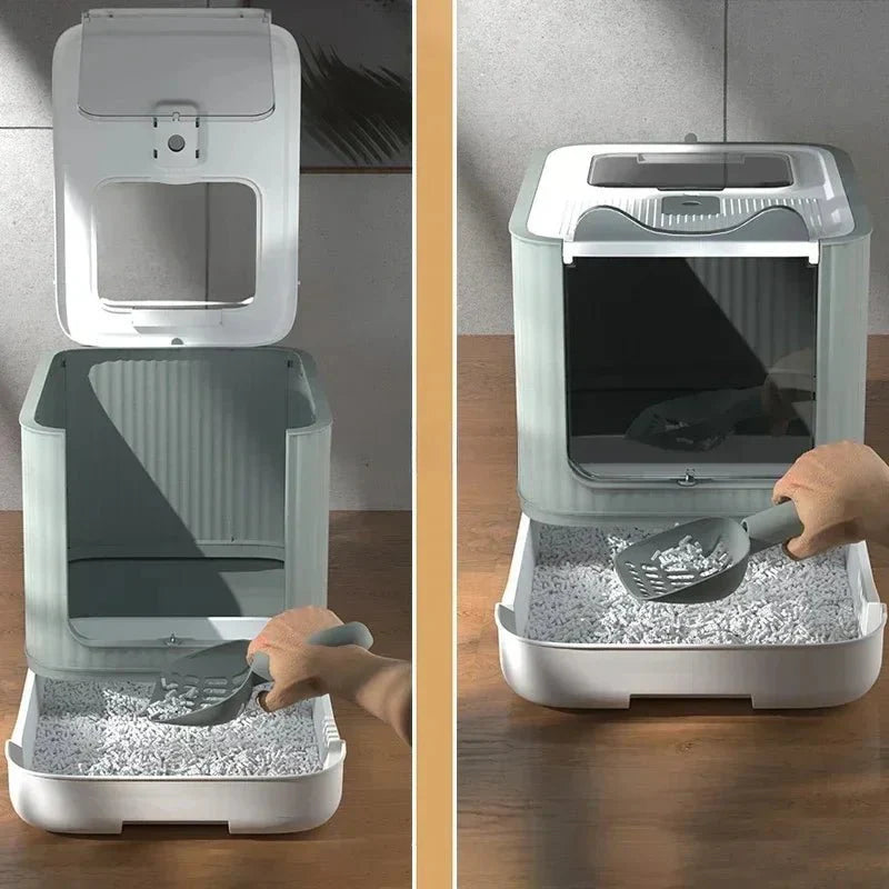 Bac à Litière Pliable Chat Design et Pratique