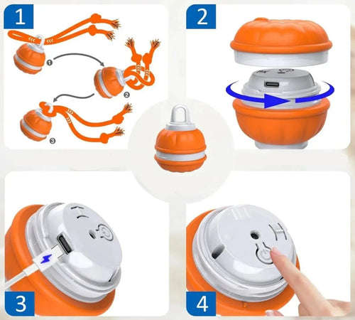 Balle interactive pour chien: jouet stimulant rechargeable