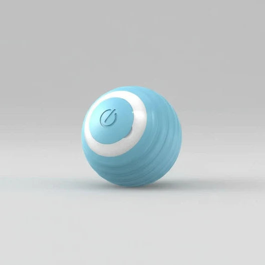 Balle magique pour chat bleue avec bouton marche arrêt design moderne Oscar et Plume