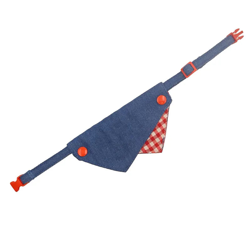 Bandana Réglable En Denim Pour Chien Et Chat