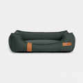 Panier lavable pour chien Oscar et Plume en tissu gris avec coussin rembourré confortable