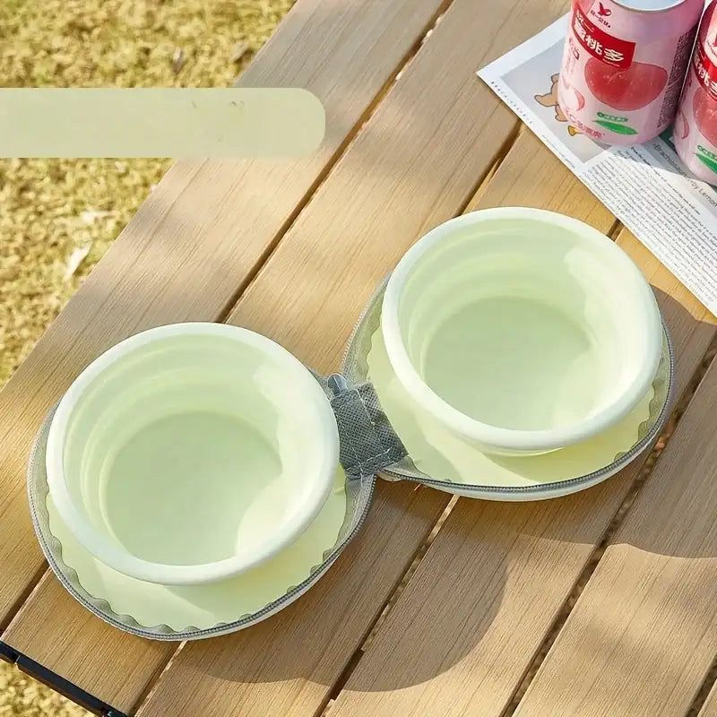 Bol pliable silicone pour chien et chat avec design compact et facile à transporter pour les sorties