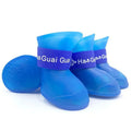 Botte silicone pour chien bleue avec sangle velcro de la marque Oscar et Plume
