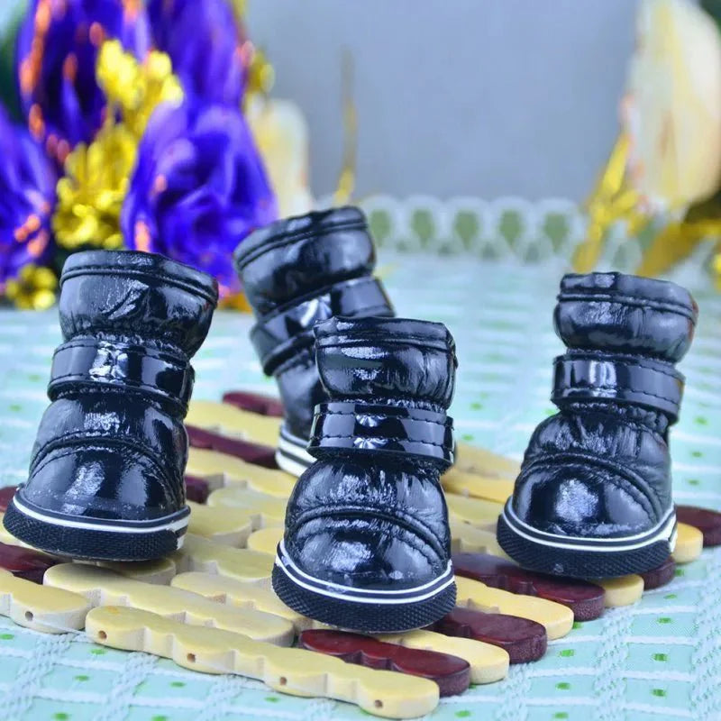 Bottes simili cuir chien noir