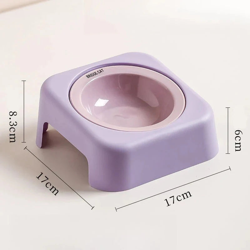 Gamelle pour chat et chien en plastique violet avec support antidérapant et bol amovible