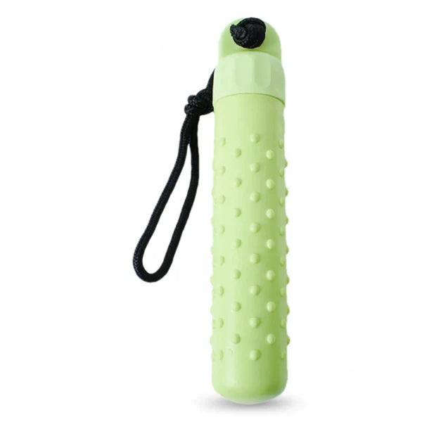 Bumper flottant chien vert avec texture à picots et cordelette pour jeux aquatiques