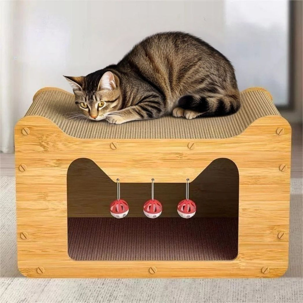 cabane à chat griffoir