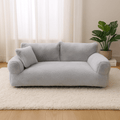 canape-chien-S-M-L-XL-XXL-3XL-gris clair-ergonomique-rembourré-par-de-nombreux-coussin-épais-100%-coton-haute-densité-ergonomique-moelleux-et-ferme-antidérapant-velours