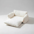 Canapé pour chien et chat en peluche blanche, doux et confortable pour animaux domestiques