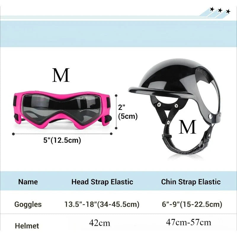 Casque Pour Chien Avec Lunettes De Soleil Anti-UV
