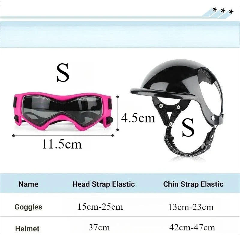 Casque Pour Chien Avec Lunettes De Soleil Anti-UV