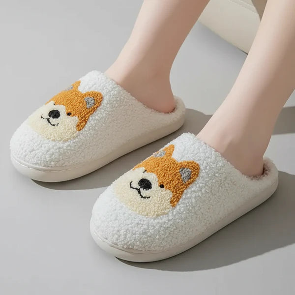 Chausson Corgi En Peluche Antidérapant