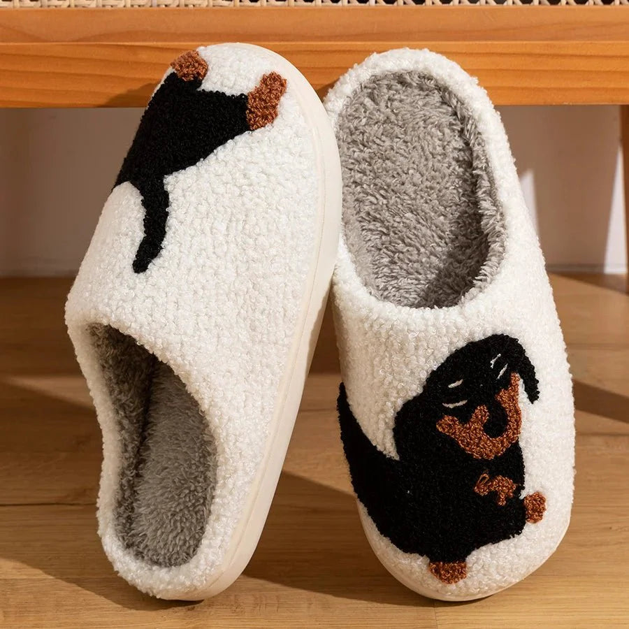 Chaussons Adulte Confortable Et Doux Motif Teckel