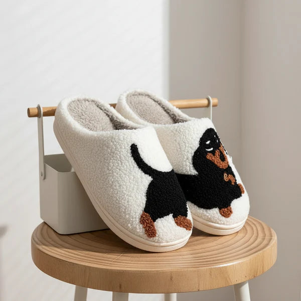 Chaussons Adulte Confortable Et Doux Motif Teckel