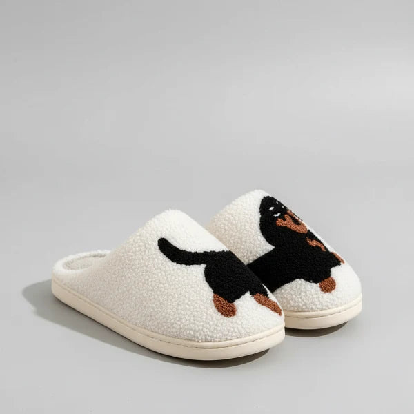 Chaussons Adulte Confortable Et Doux Motif Teckel